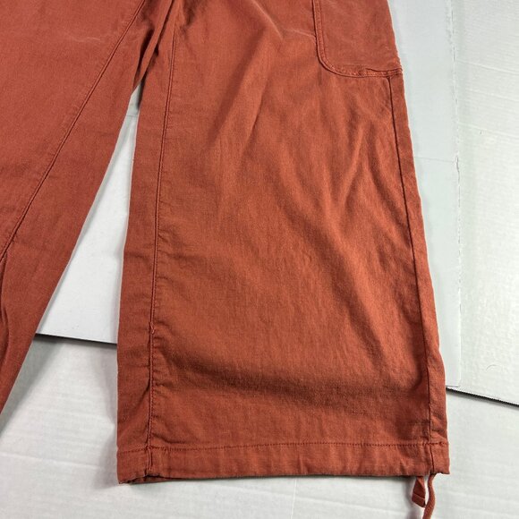 American Eagle Linen Blend Pants Women's 34x29* High Rise Wide Leg Orange Tag 12 - Picture 4 of 16